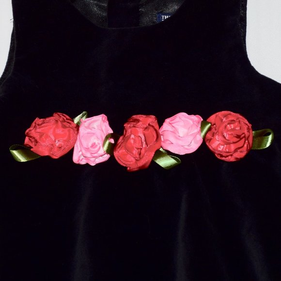 Children's Place Black Velvet Christmas Holiday Dress/Jumper - 24 Months - Picture 4 of 8